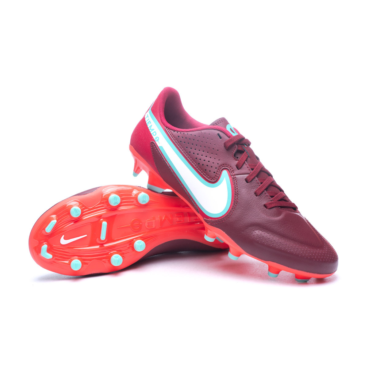 Bota fútbol Nike Tiempo Legend 9 Academy FG/MG Red-White-Mystic Hibiscus - Fútbol Emotion