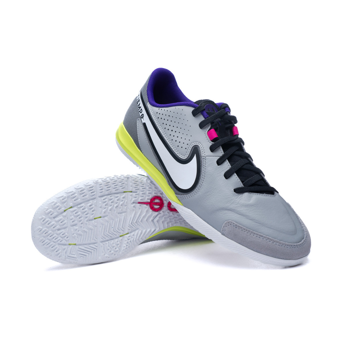 Zapatilla de Fútbol sala Nike Tiempo Legend 9 Academy Light Smoke Grey-White-Smoke Grey-Volt - Fútbol Emotion