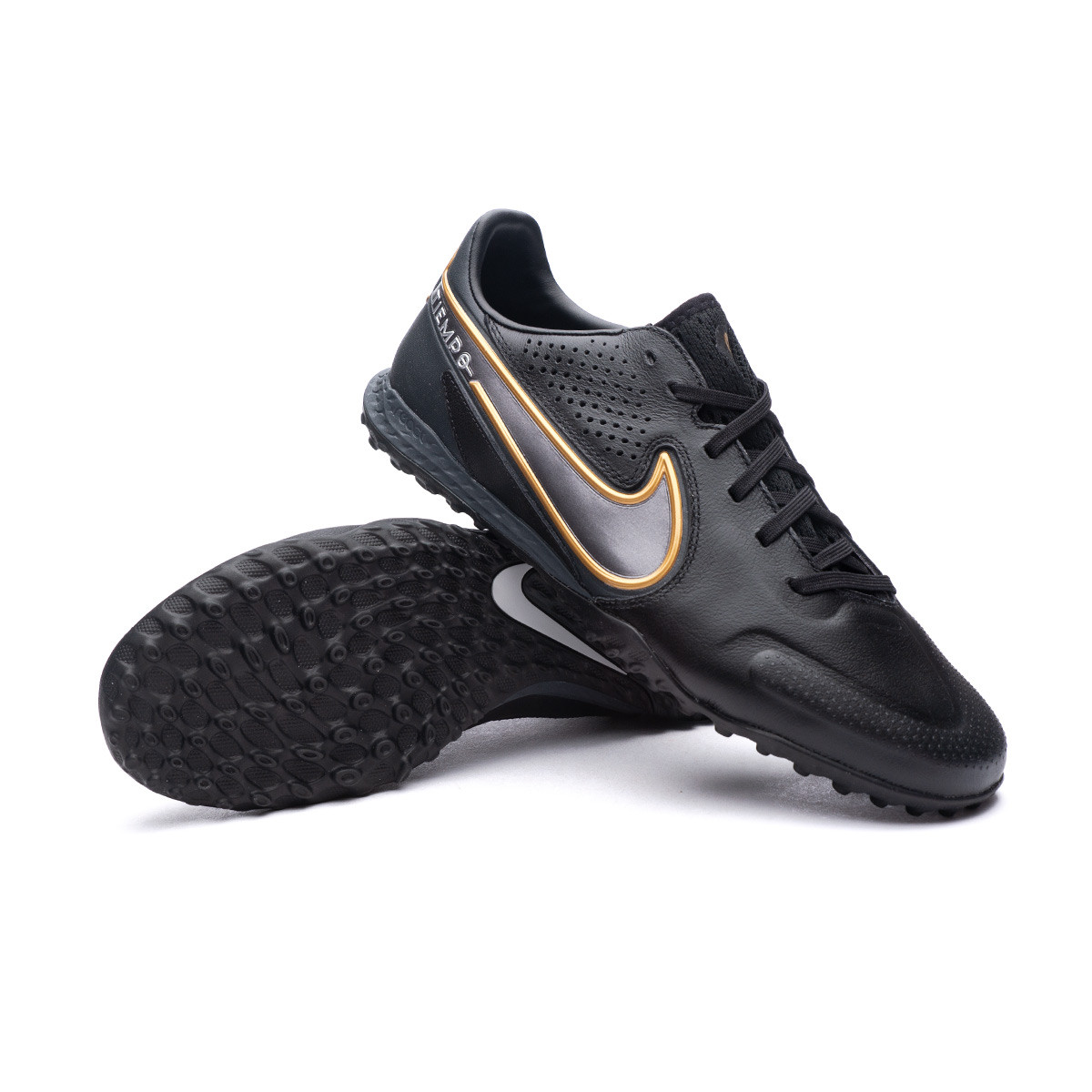 Bota de fútbol Nike React Tiempo Legend 9 Pro Turf Black-Metallic Dark -