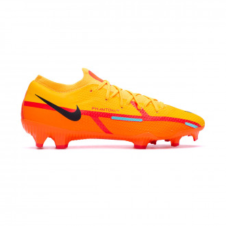 black and orange football boots