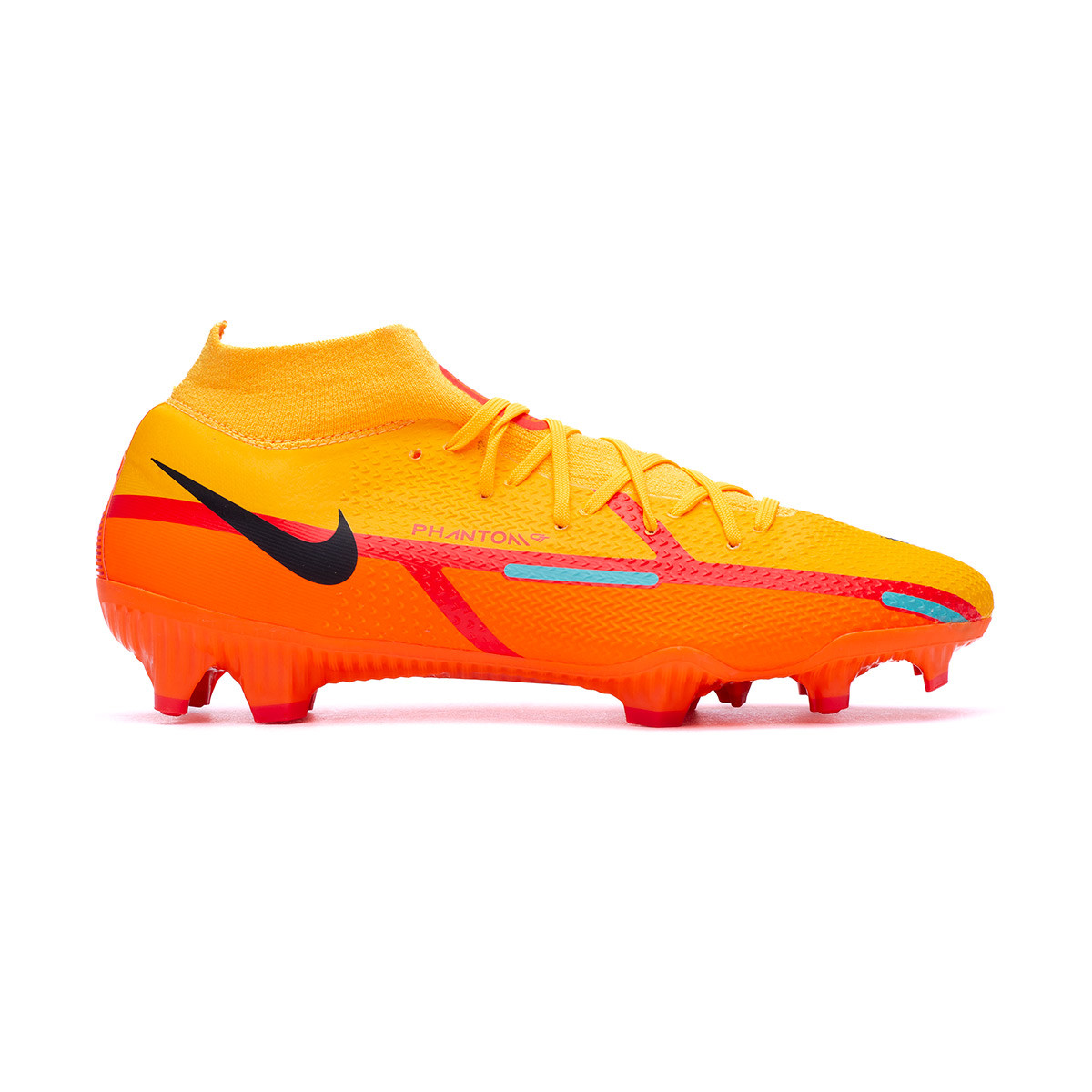 orange and black football boots