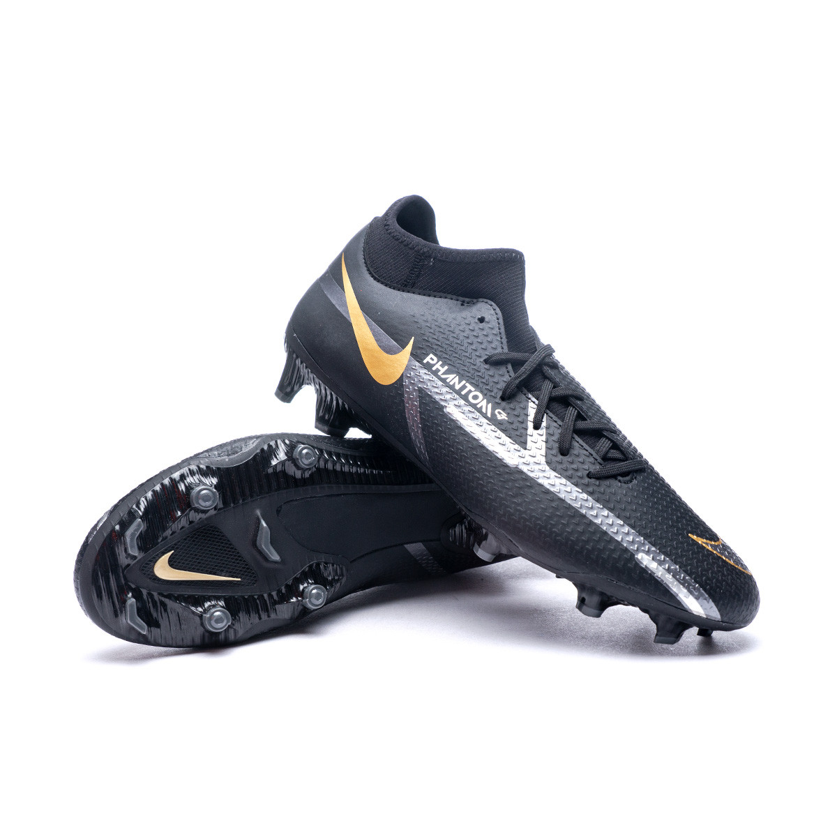 Fußballschuh Nike Phantom GT2 Academy DF FG/MG Black-Metallic Dark  Grey-Metallic Gold - Fútbol Emotion