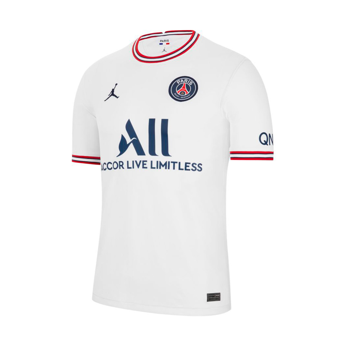 Camiseta Nike Jordan x Paris Saint-Germain FC Cuarta Equipación Stadium  2021-2022 White-Midnight Navy - Fútbol Emotion
