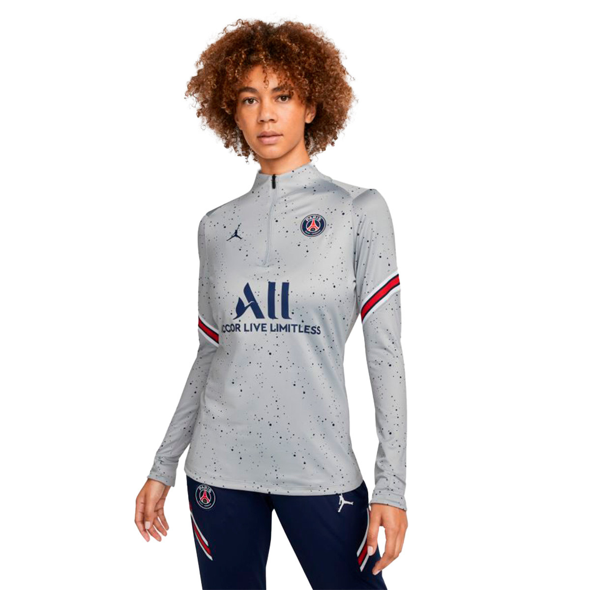 Sudadera Nike Paris Saint-Germain FC x Jordan Training 2021-2022 Mujer Wolf  Grey-Wolf Grey-White-Midnight Navy - Fútbol Emotion