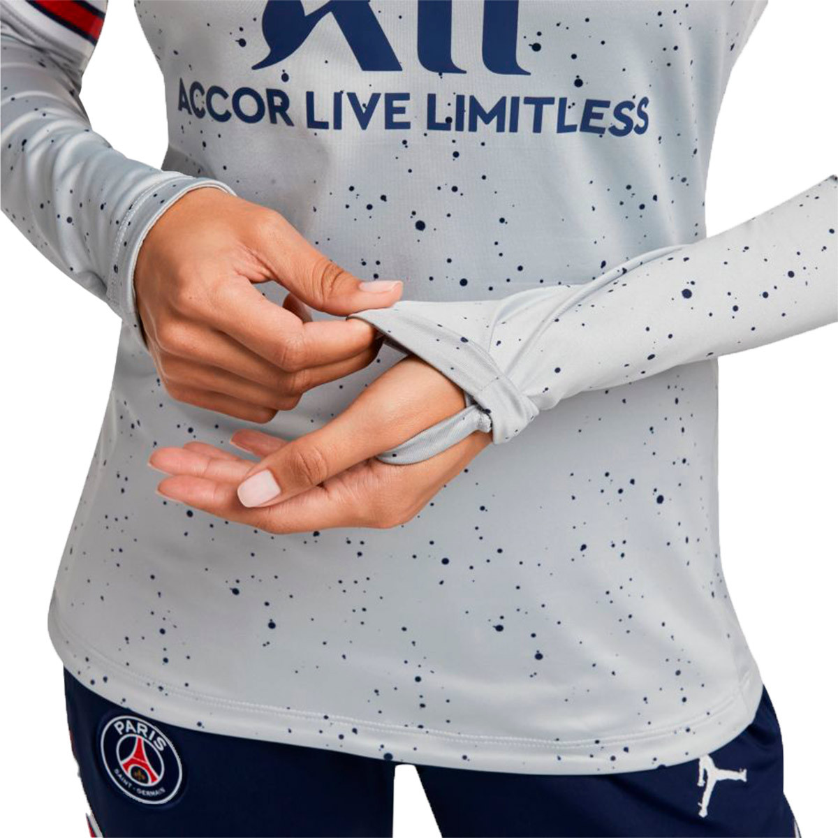 Sudadera Nike Paris Saint-Germain FC x Jordan Training 2021-2022 Mujer Wolf  Grey-Wolf Grey-White-Midnight Navy - Fútbol Emotion