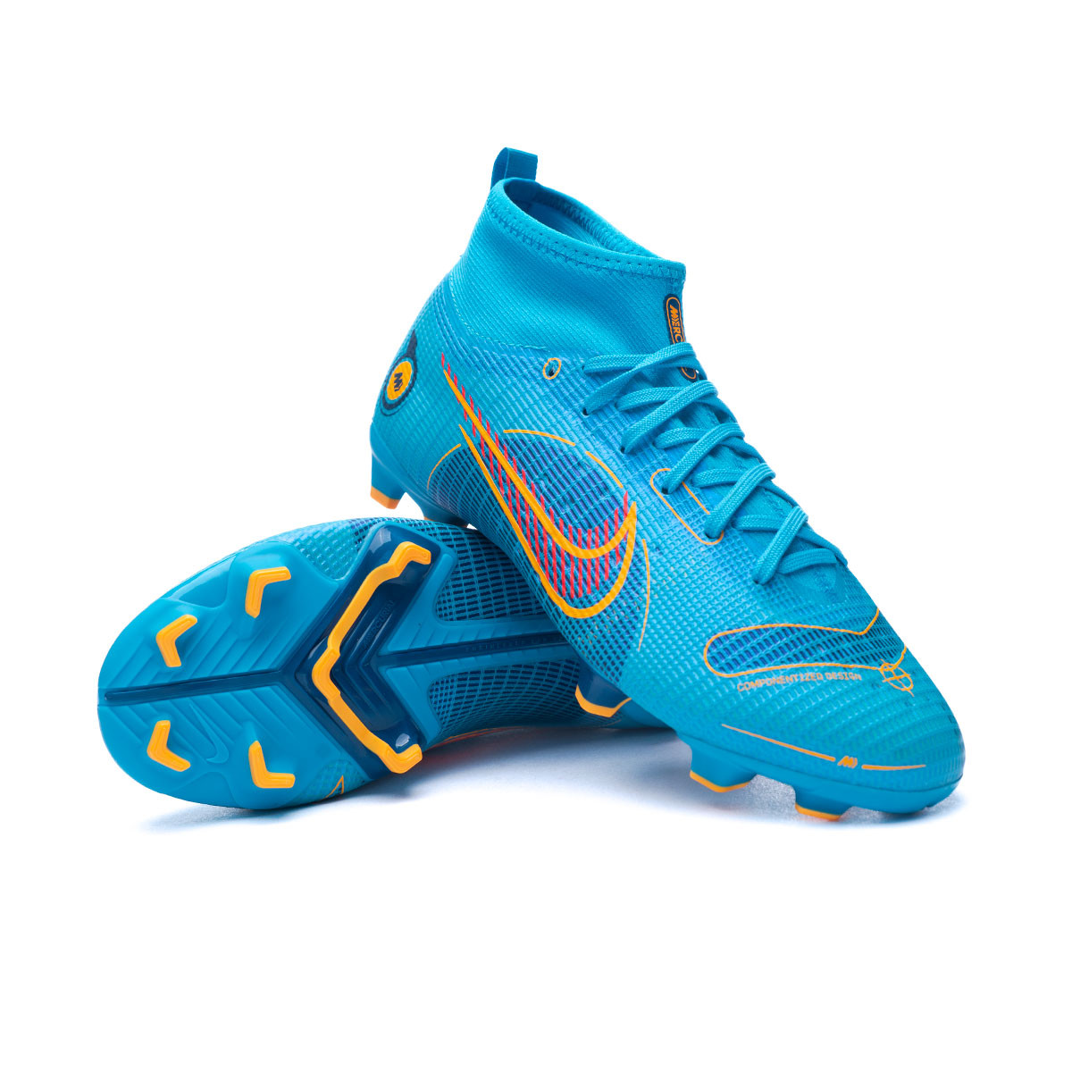 Bota de fútbol Nike Mercurial Superfly 8 Pro Niño Chlorine Blue-Laser Orange-Marina - Fútbol Emotion