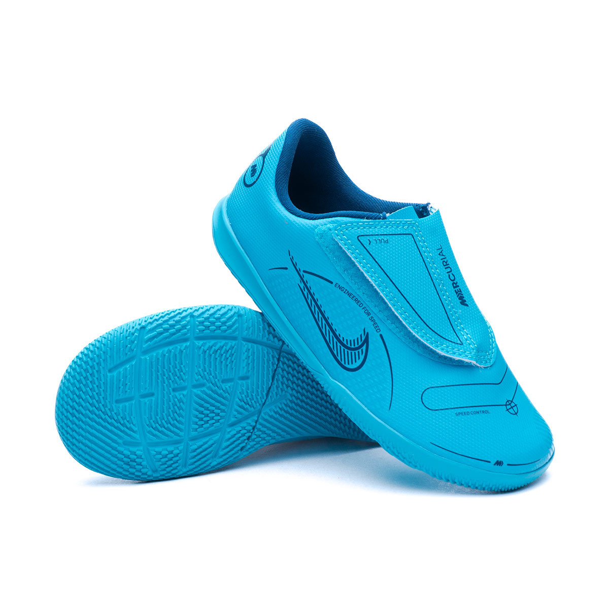 Zapatilla de Fútbol sala Nike Mercurial Vapor 14 Club IC Cinta Adhesiva  Niño Chlorine Blue-Laser Orange - Fútbol Emotion