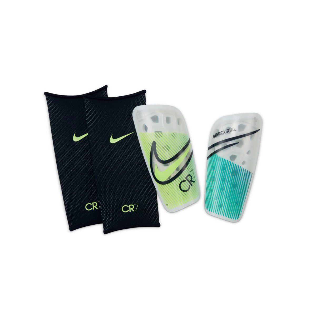 Prima Electricista pompa Espinillera Nike Mercurial Lite Grid CR7 White-Ghost Green-Dark Obsidian -  Fútbol Emotion