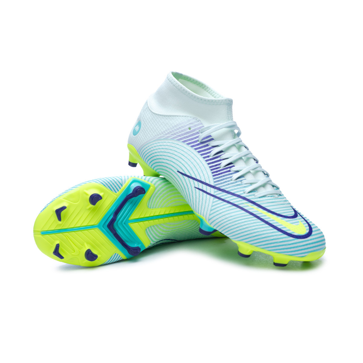 Bota de fútbol Nike Mercurial Superfly 8 Academy MDS FG/MG Barely Green-Volt-Electro Purple Fútbol Emotion