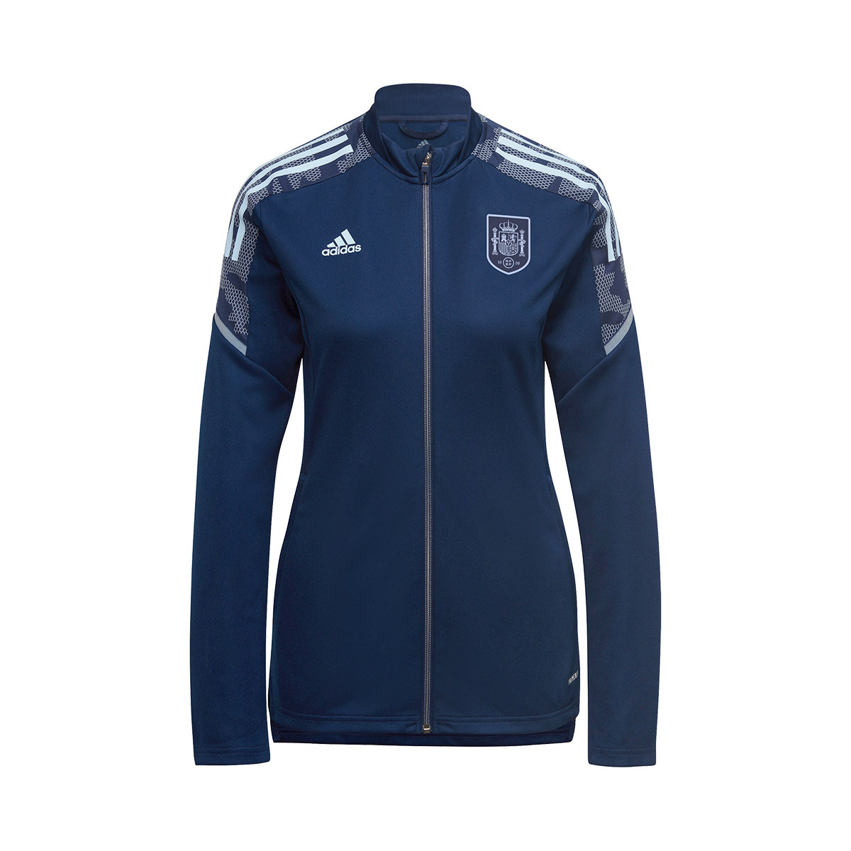 Chaqueta adidas España Fanswear Euro 2022 Mujer Navy Blue-Glow Blue Fútbol Emotion