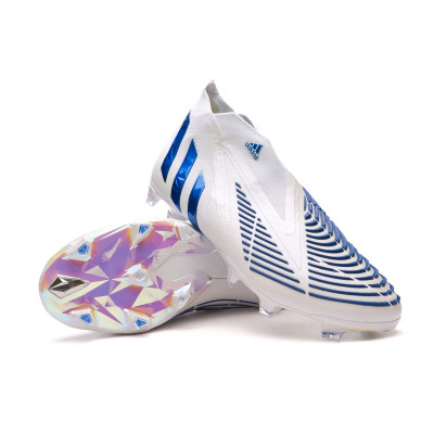 white and blue adidas boots