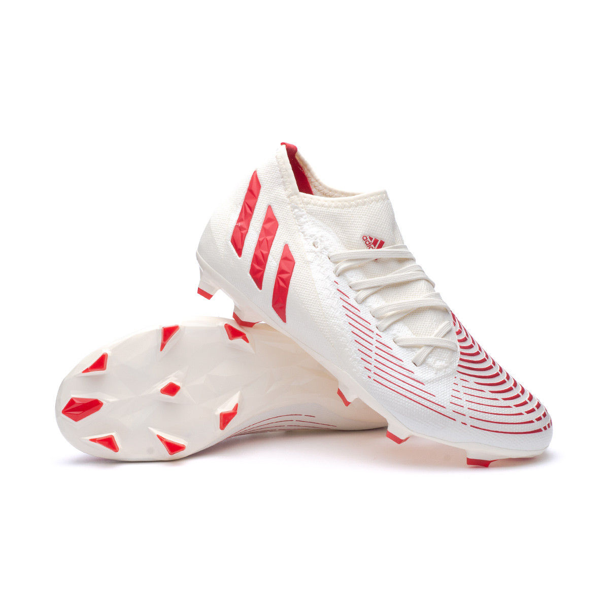 Ineficiente Arturo poco Bota de fútbol adidas Predator Edge .3 FG White-Vivid Red-Gold - Fútbol  Emotion