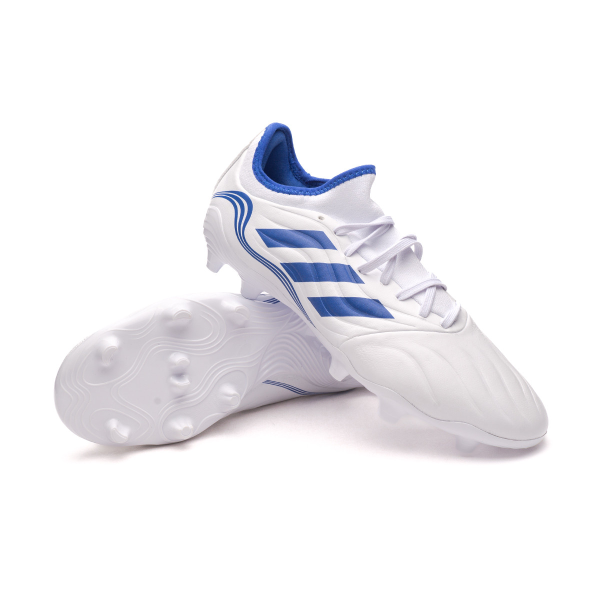 adolescente Estallar acantilado Bota de fútbol adidas Copa Sense .3 FG White-Blue - Fútbol Emotion