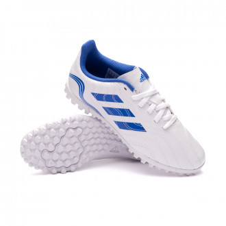 Chuteira Copa Sense .4 Turf Niño Branco-Azul
