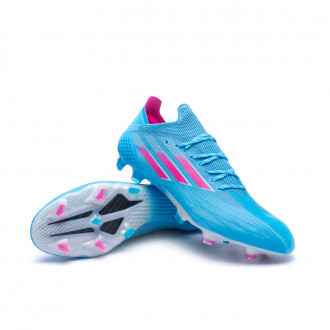 white and blue messi boots