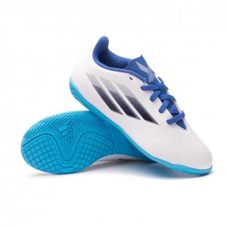 Sapatilha futsal X Speedflow .4 IN Sala Criança White-Legacy Indigo-Sky Rush