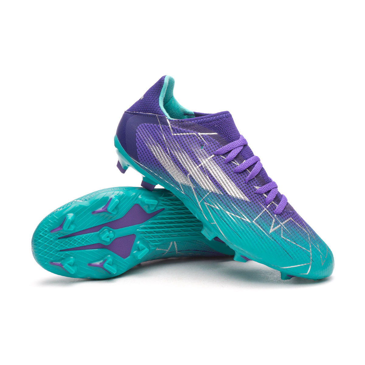 Bota de fútbol adidas X Speedflow .3 FG Niño Purple Rush-Silver  Metallic-Mint Rush - Fútbol Emotion