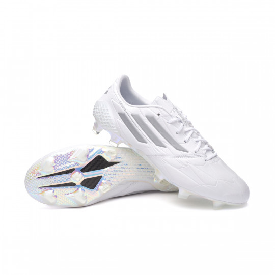 Opuesto Estrecho de Bering falda Bota de fútbol adidas F50 Adizero IV LEA FG White-Silver Metallic - Fútbol  Emotion