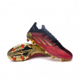 Buty piłkarskie X Speedflow .1 FG Żywy czerwono-złoty metaliczny-czarny