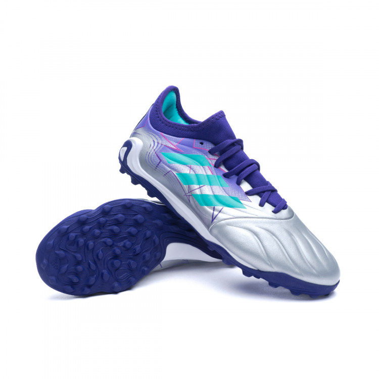 Chuteira adidas Copa Sense .3 Turf Silver Metallic-Mint Rush - FÃºtbol Emotion