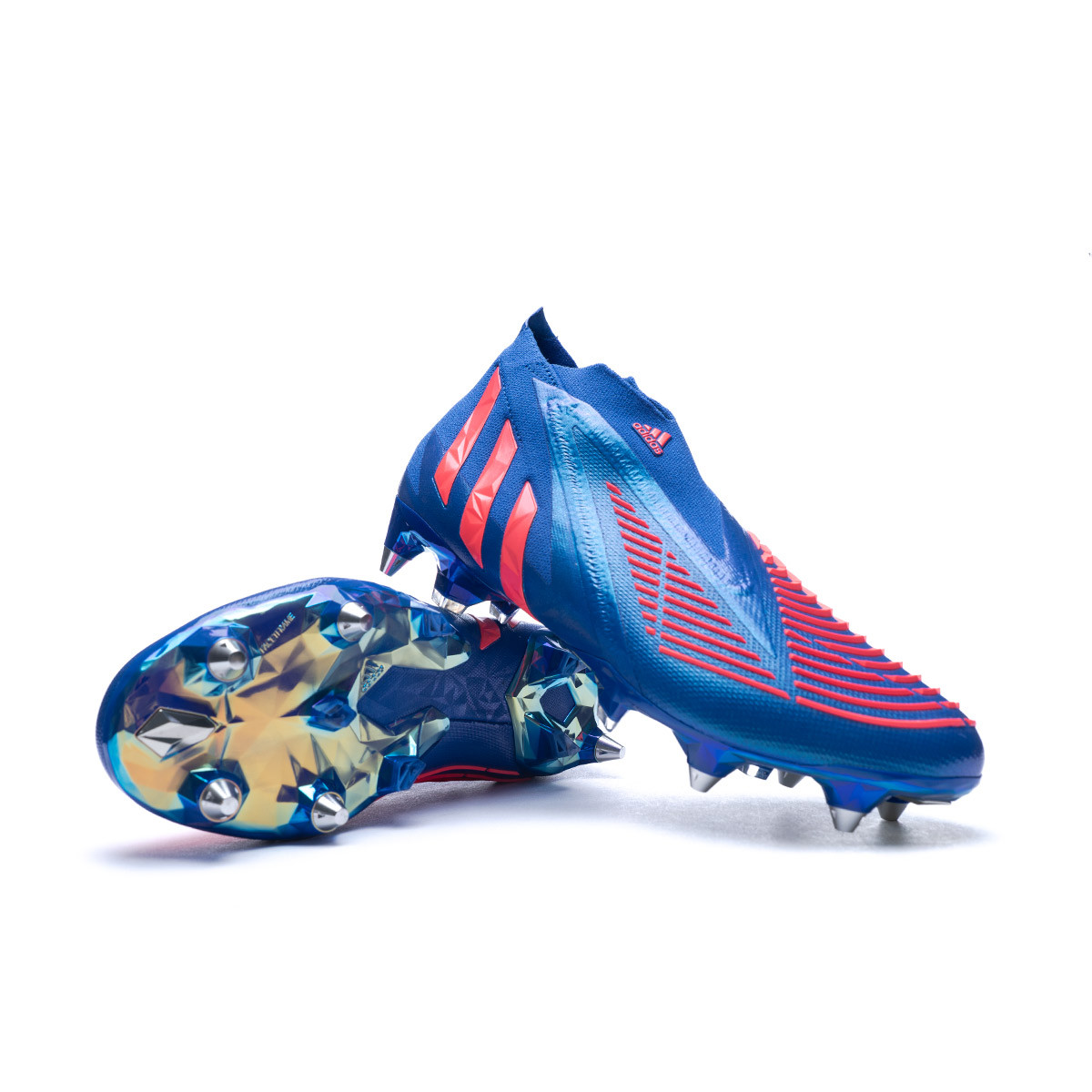 alguna cosa Murciélago En necesidad de Bota de fútbol adidas Predator Edge + SG Blue-White-Turbo - Fútbol Emotion