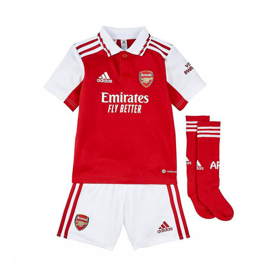 Conjunto Arsenal FC Primera Equipación Niño Scarlet-White - Fútbol Emotion