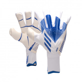 Luvas Predator Pro Fingersave Profesional White-Hi-Res Blue