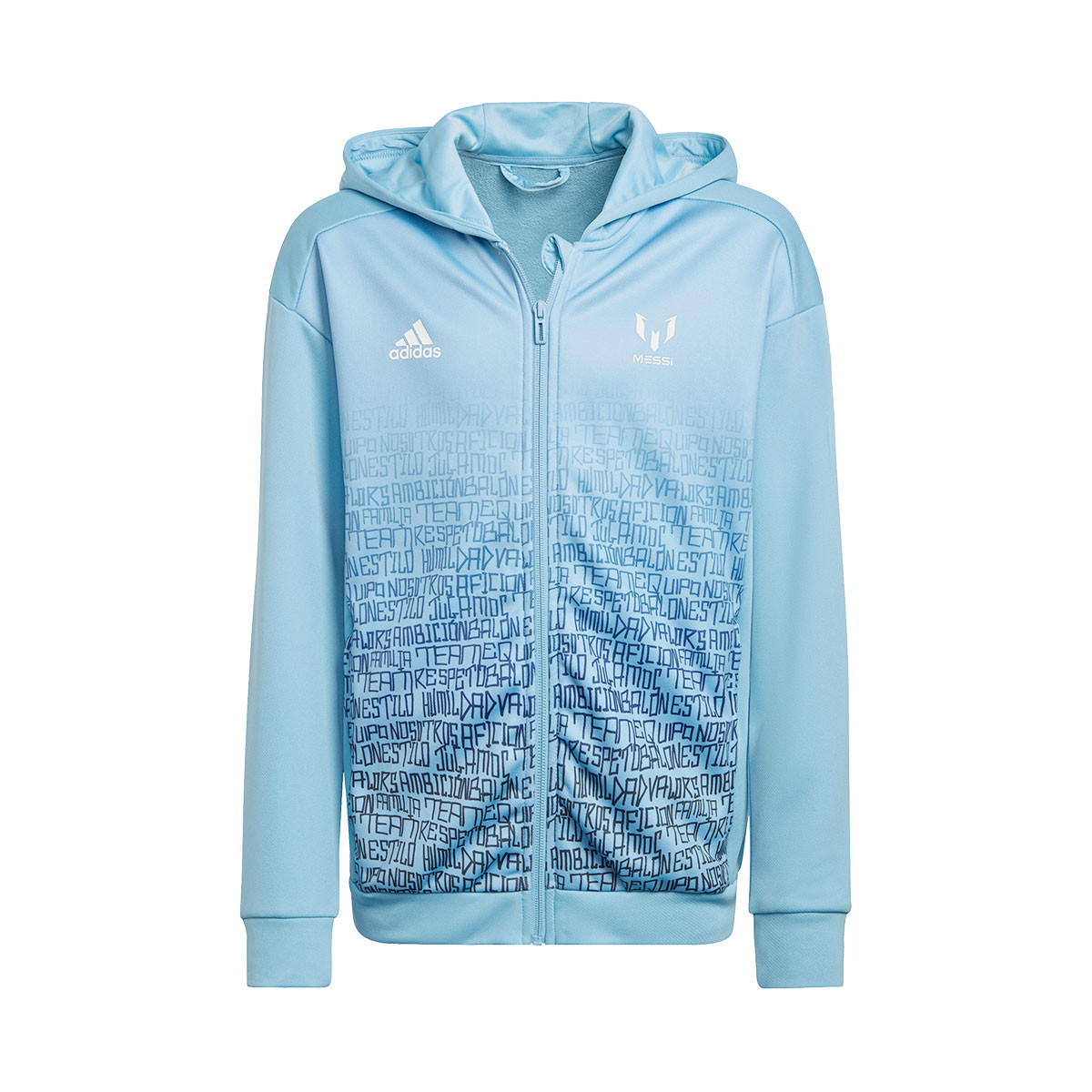 Chaqueta adidas Messi Full-Zip Hoody Niño Cyan Fútbol Emotion