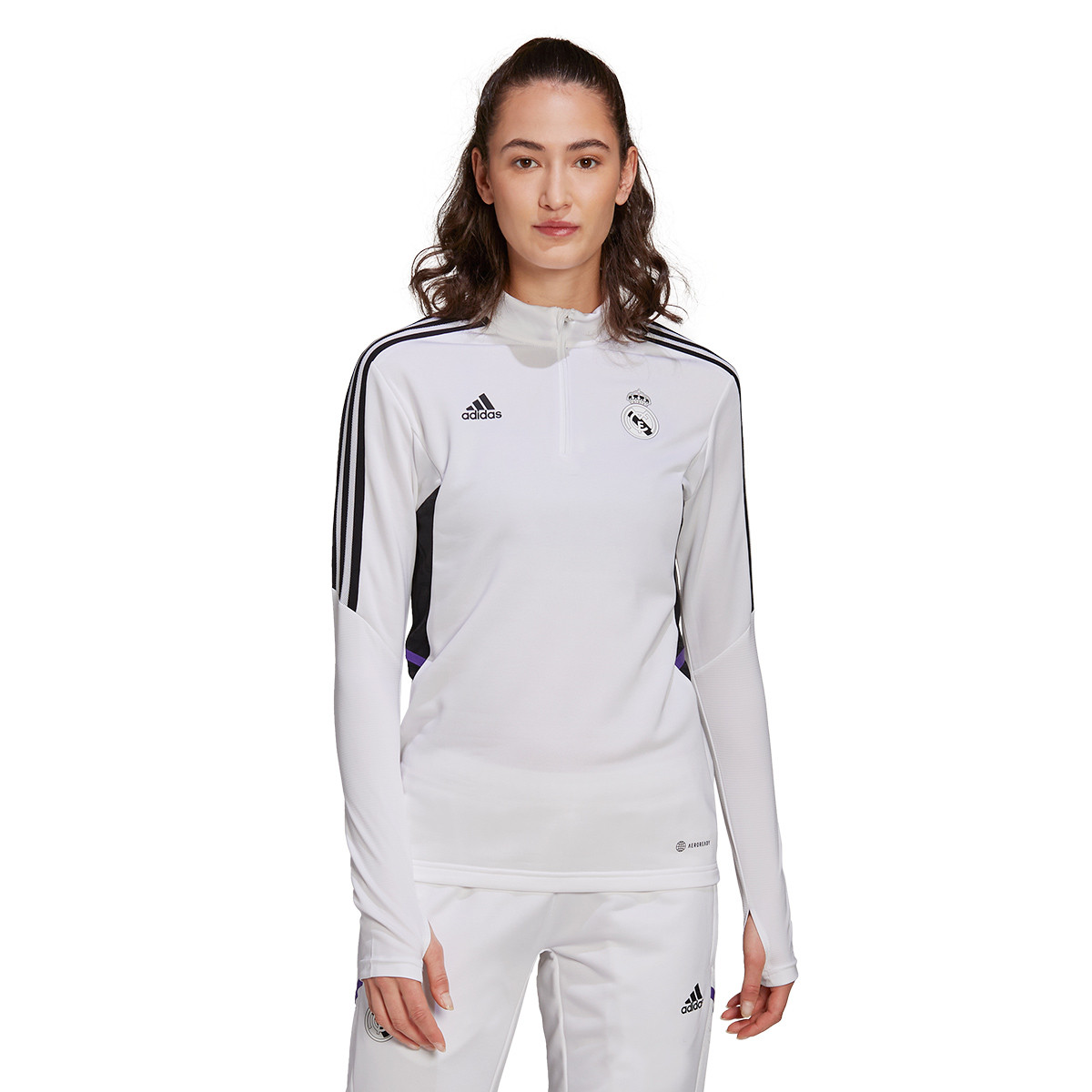 Sudadera adidas Real Madrid CF 2022-2023 Mujer White - Fútbol Emotion