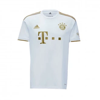 T-Shirt FC Bayern Segunda Equipación 2022-2023 Niño Ouro Branco-Escuro Futebol