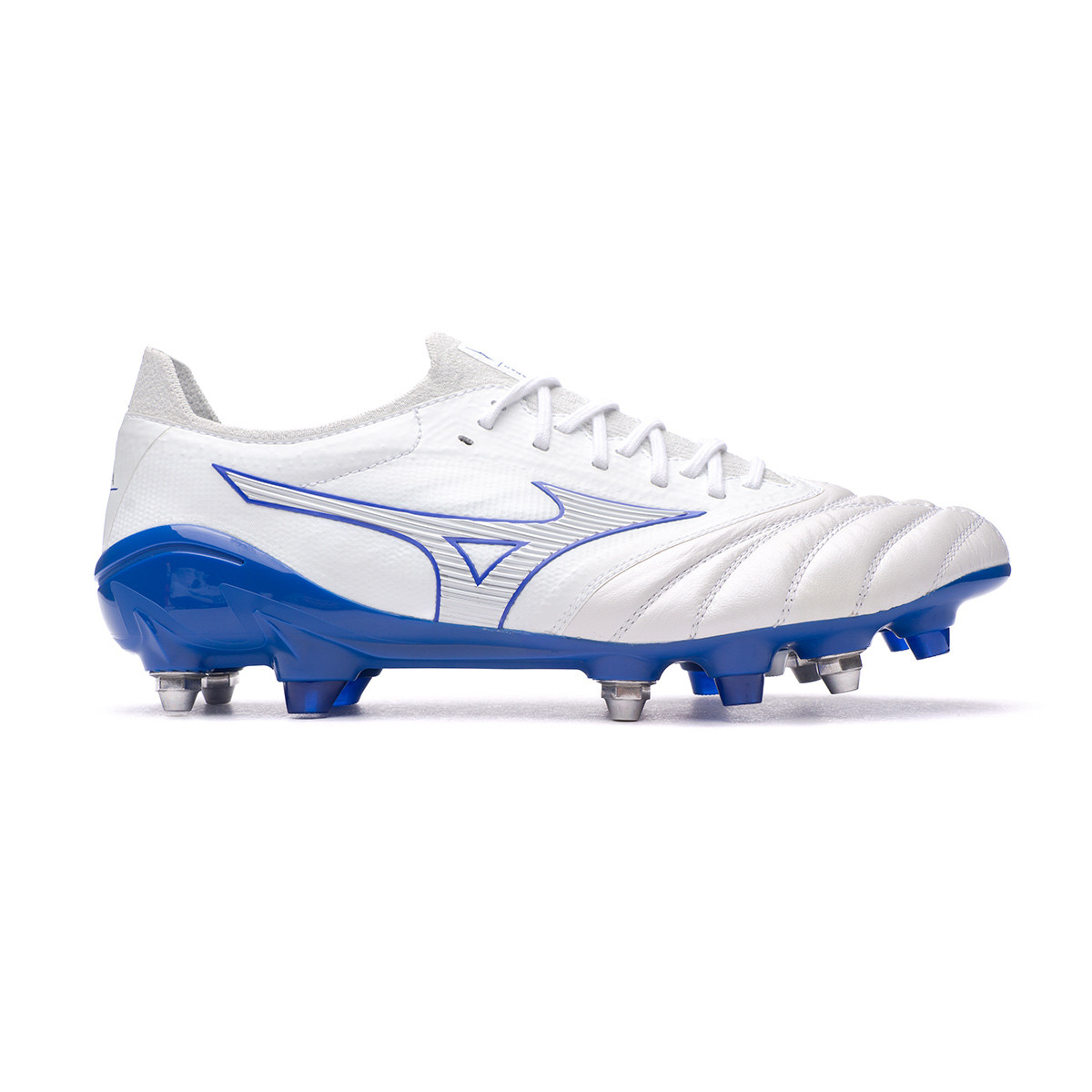 Zapatos de fútbol Mizuno Morelia Neo III β Japan Mix White-Rbluec-Coolgray  - Fútbol Emotion