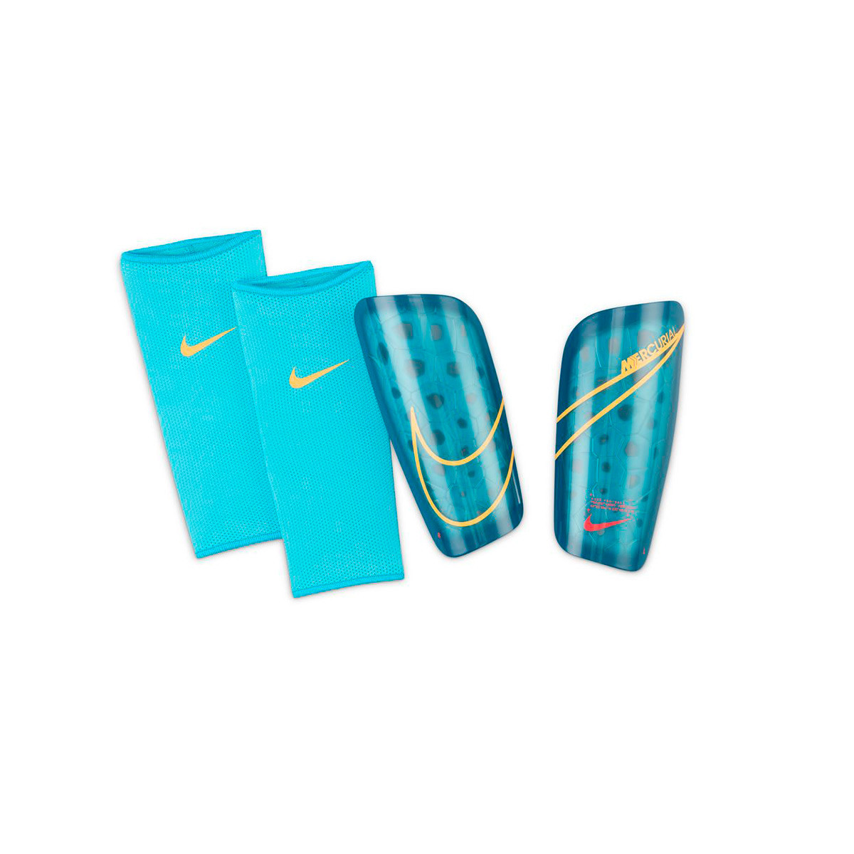 Protège tibia Nike Mercurial Lite Chlorine Blue-Siren Red - Fútbol Emotion
