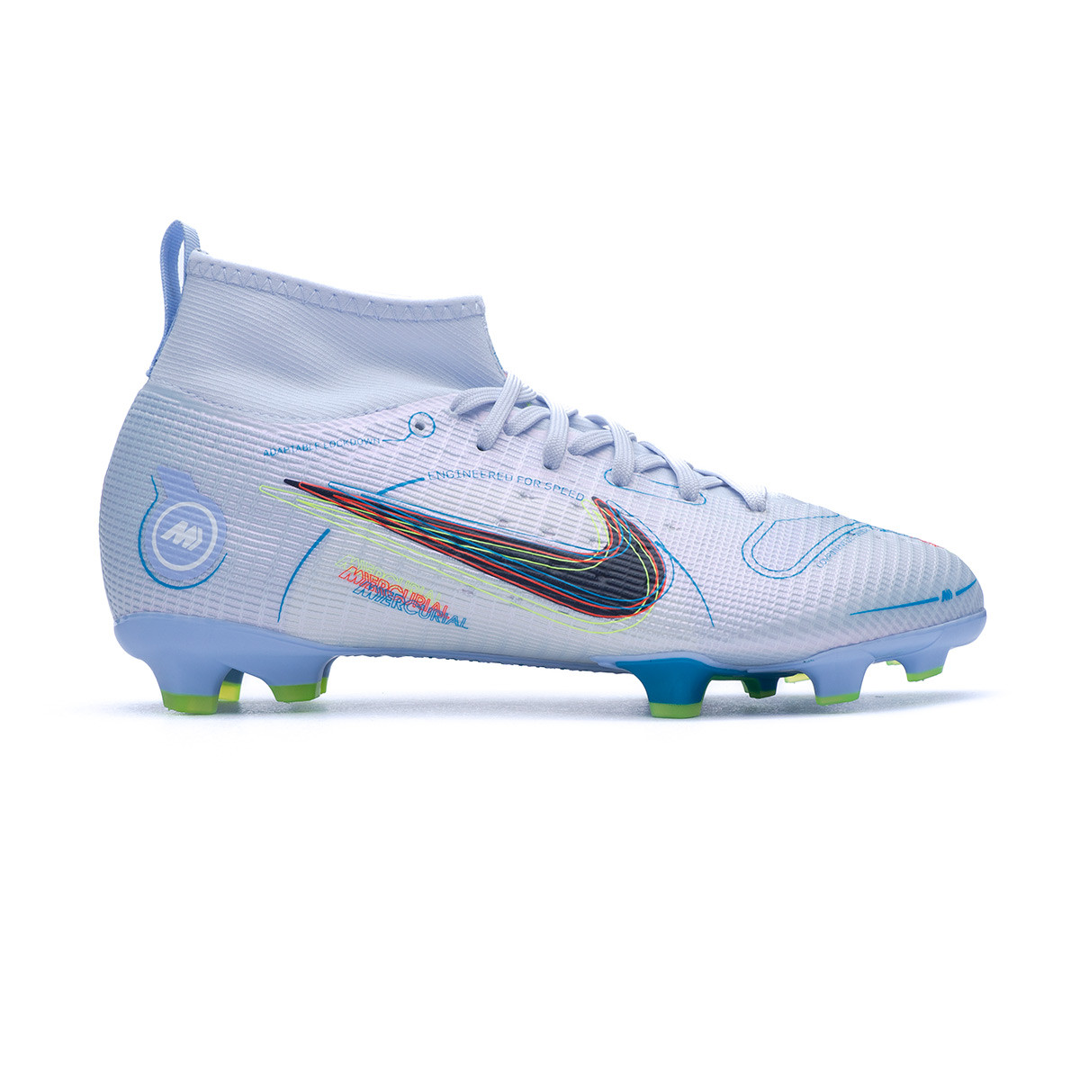 Correspondiente a silencio pañuelo Bota de fútbol Nike Mercurial Superfly 8 Pro FG Niño Football  Grey-Blackened Blue-Light Marine - Fútbol Emotion