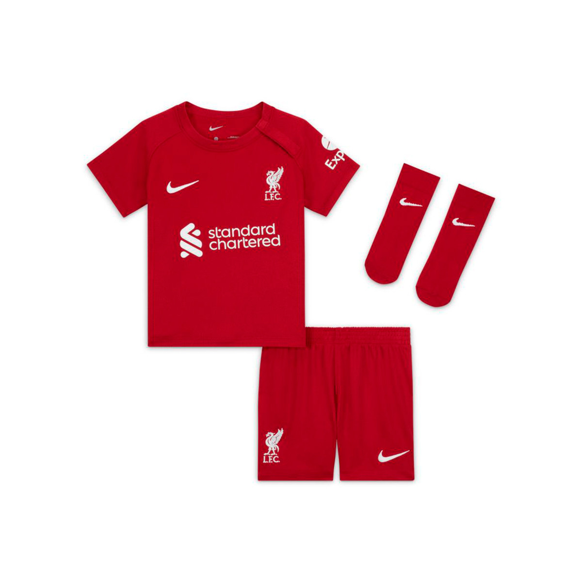 Conjunto Nike Liverpool FC Primera Equipación Stadium 2022-2023 Niño Tough  Red - Fútbol Emotion