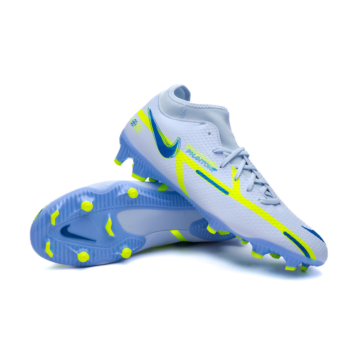 Bota de fútbol Nike Phantom GT2 Academy FG/MG Football Grey-Dark Marina Blue-Light Marine - Emotion