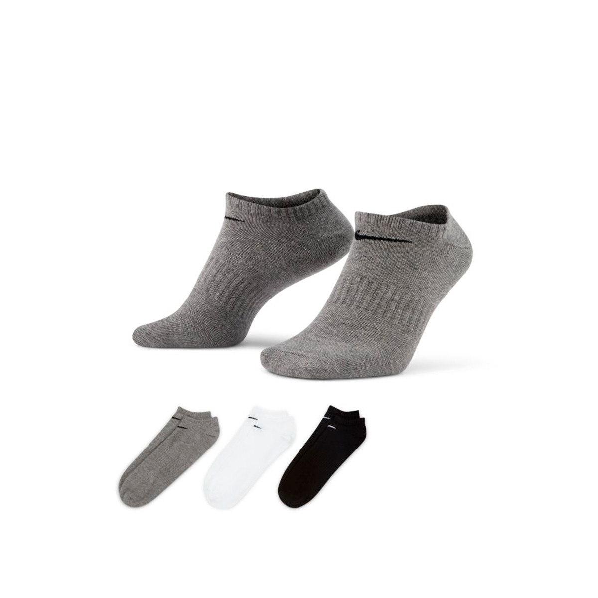 Calcetines Nike Everyday Lightweight (3 Pares) White-Carbon Heather-Black -  Fútbol Emotion