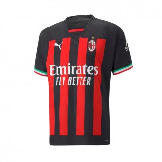 T-Shirt AC Milan Primera Equipación 2022-2023 Black-Tango Vermelho