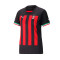 Camiseta AC Milan Primera Equipación Replica 2022-2023 Mujer Black-Tango Red