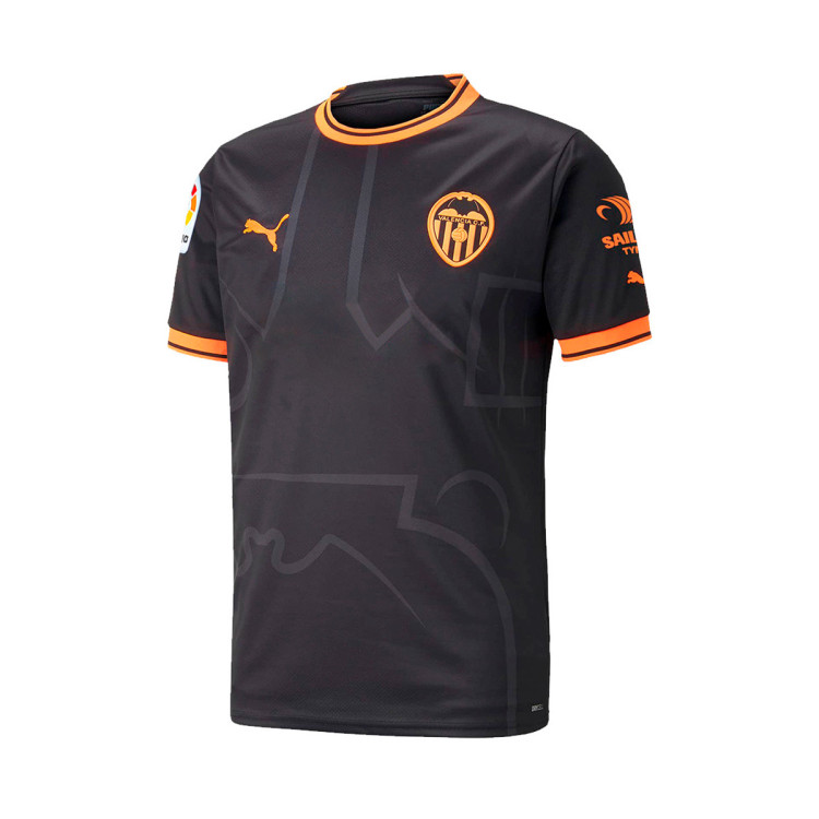 Jersey Puma Kids Valencia CF Away Jersey 20222023 BlackNeon Citrus