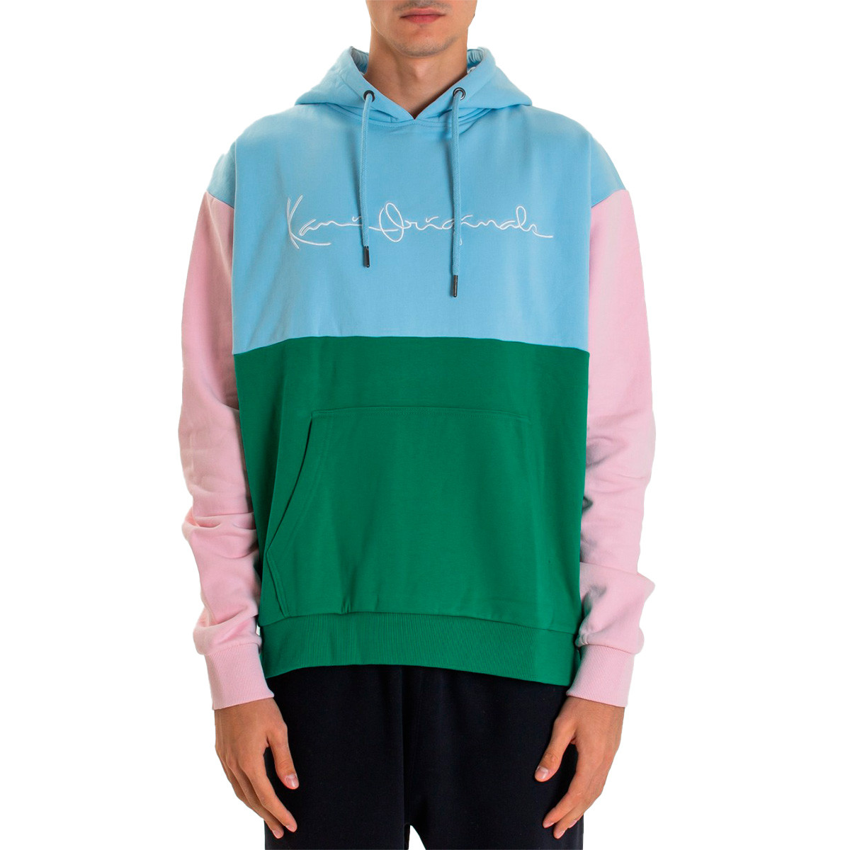 Sudadera Karl Kani Originals Block Hoodie Green/ Light Blue- Rose - Fútbol  Emotion