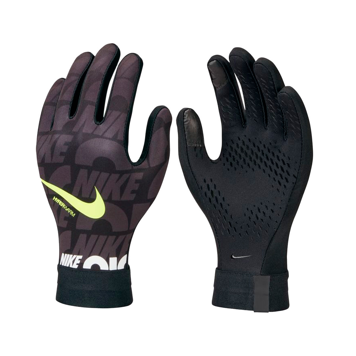 Guante de portero Nike Hyperwarm Academy Black-Anthracite-Volt - Fútbol Emotion