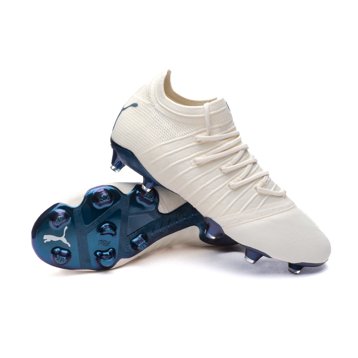 Bota de fútbol Puma Future 1.4 Lazertouch FG/AG White-Blue Fútbol Emotion