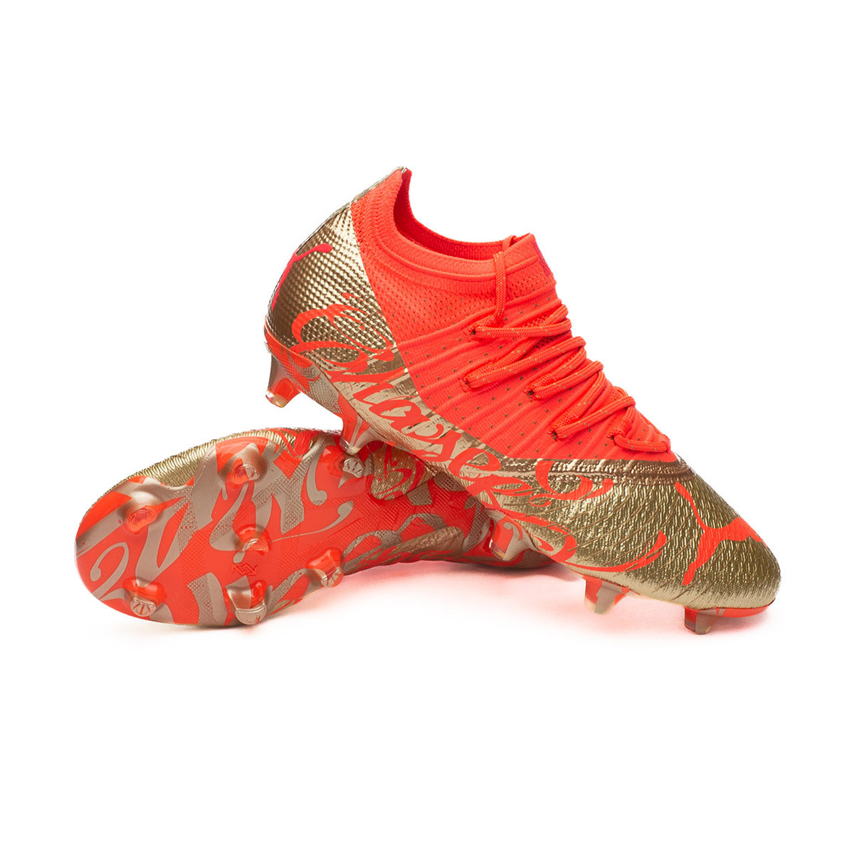 Zapatos fútbol Future 1.4 FG/AG Fiery Coral-Gold - Fútbol