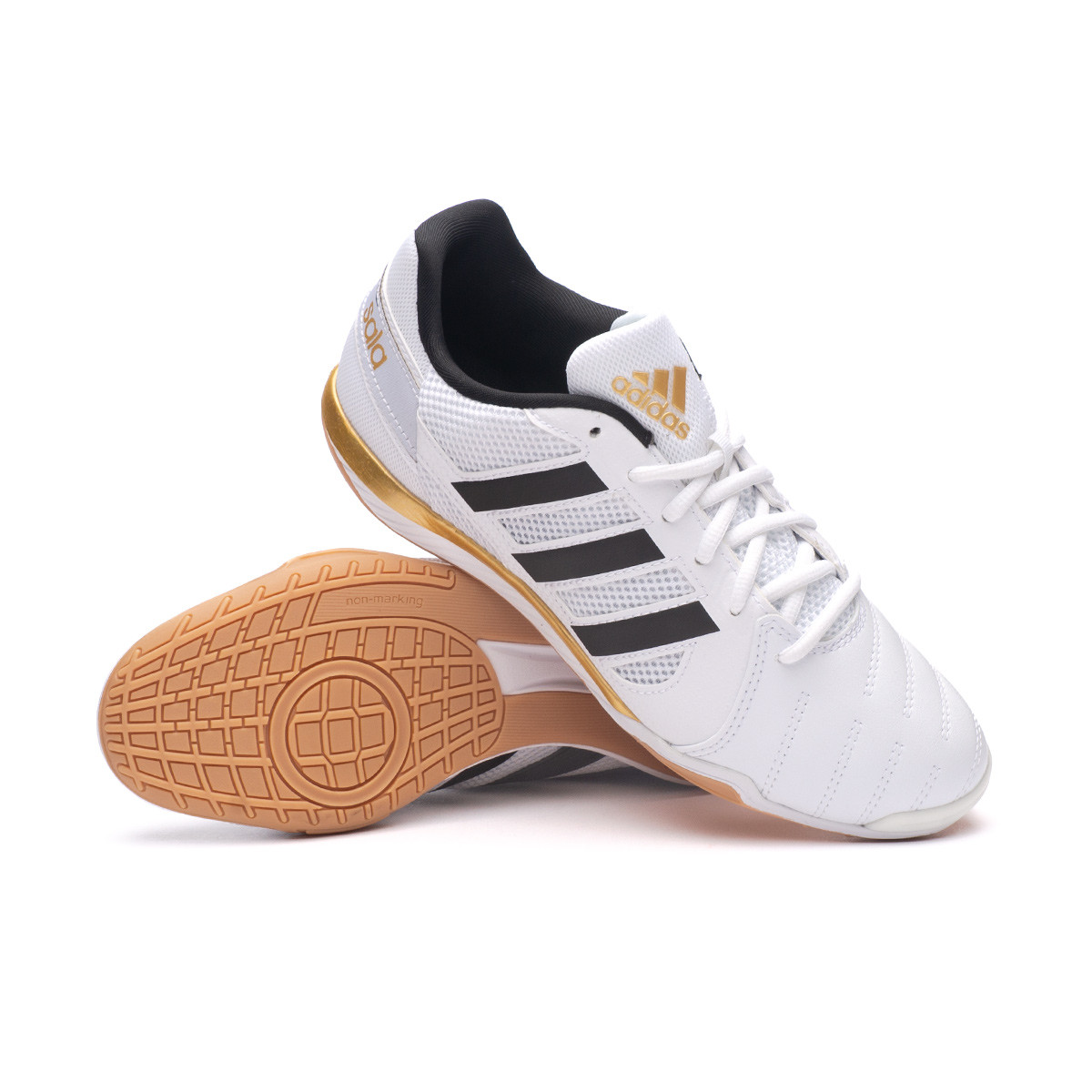 Zapatilla de Fútbol sala Top Sala White-Core Black-Gold Metallic - Fútbol Emotion