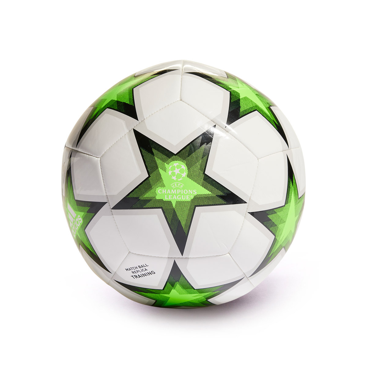 Balón adidas Champions League UCL Club 2022-2023 White-Black-Solar Green Fútbol Emotion