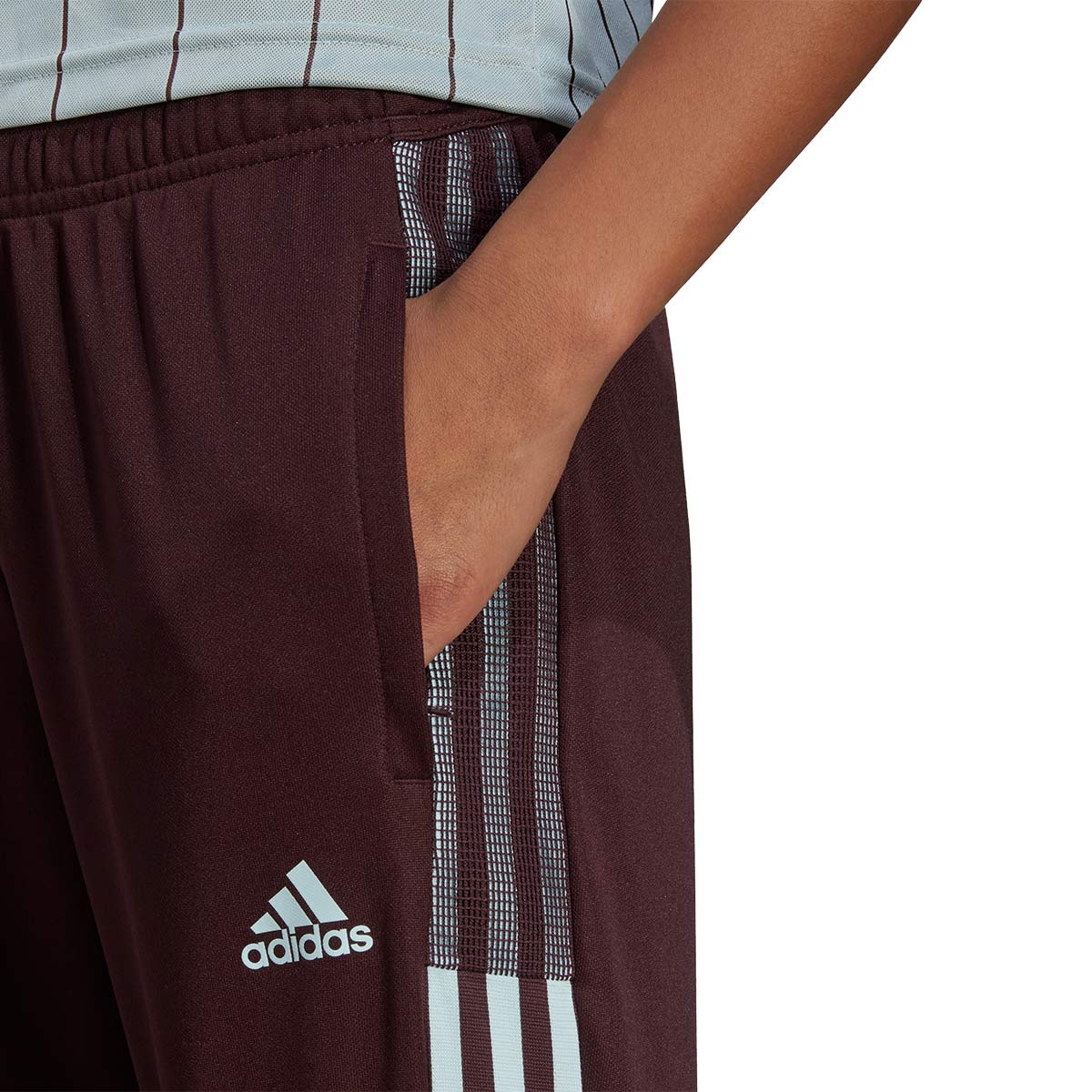 Calças adidas Tiro Track Mulher Shadow Maroon-Almost Blue - Fútbol Emotion