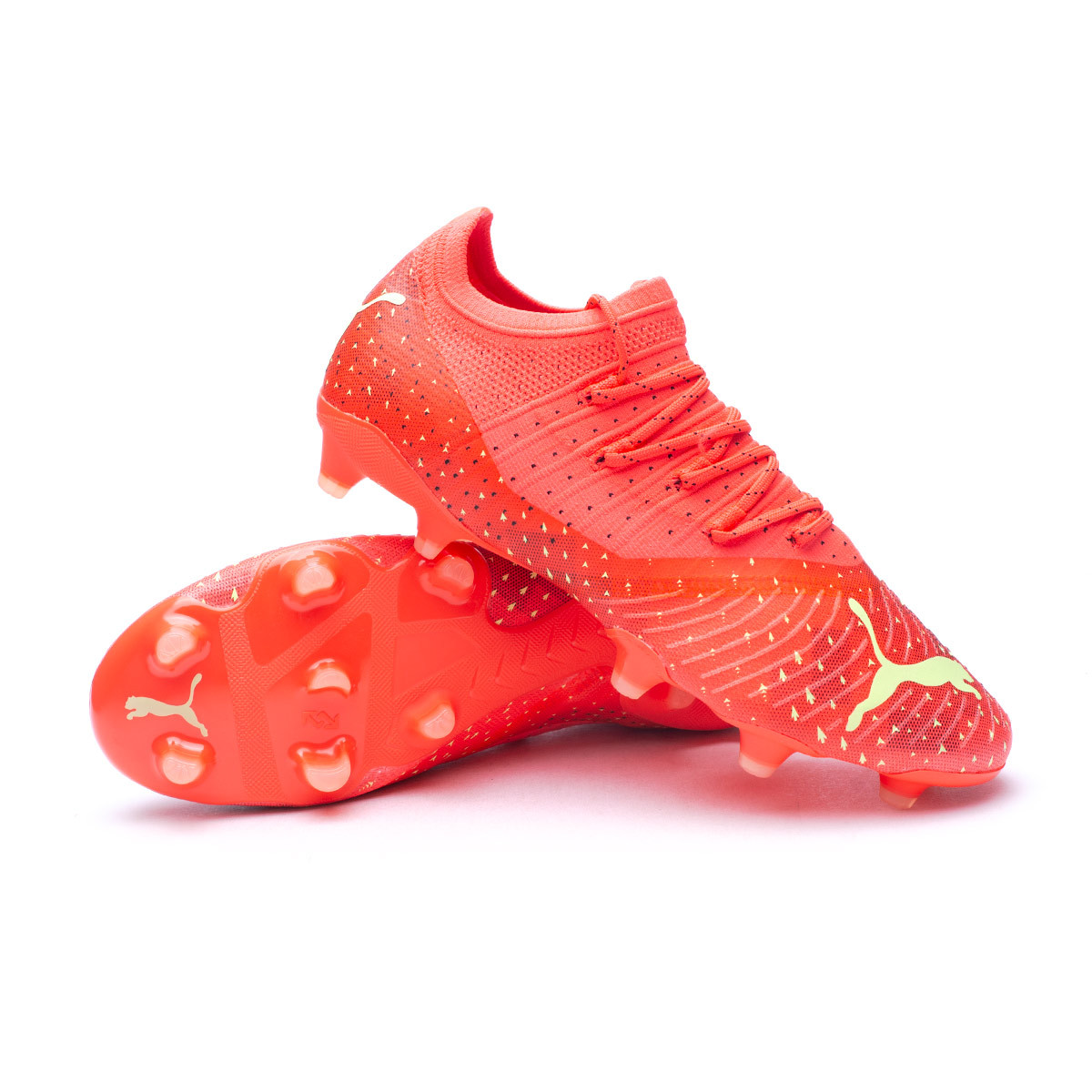 Football Boots Puma Future 2.4 FG/AG Fiery Coral-Fizzy Light-Black-Salmon - Emotion