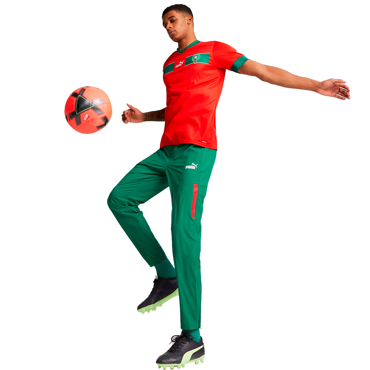 transferencia de dinero Cuidado posterior Camiseta Puma Marruecos Primera Equipación Mundial Qatar 2022 Red-Power  Green - Fútbol Emotion