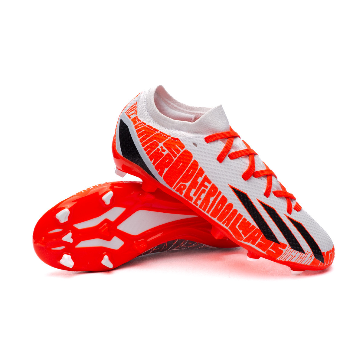 Bota fútbol adidas X Speedportal Messi .3 FG Niño White-Core Black-Solar Red - Fútbol Emotion