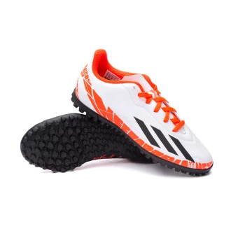 Bota X Speedportal Messi .4 Turf Niño White-Core Black-Solar Red